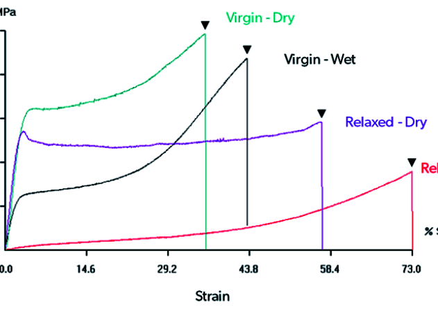 毛髪引張試験のグラフ