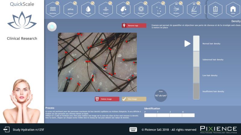 頭髪の密度測定（一部マニュアル）